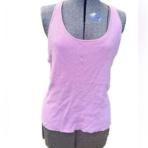 New York & Company Light Pink Ribbed Tank Top